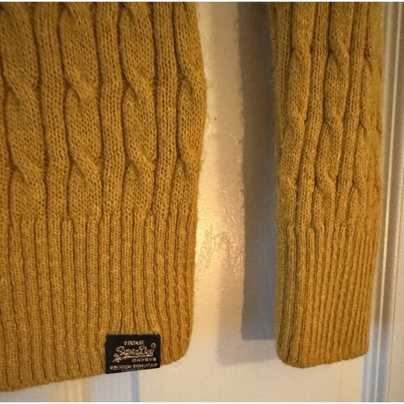 SUPERDRY Womens Crew Neck Yellow Long Sleeve Sweater Size 8 Premium Knitwear - Picture 5 of 7